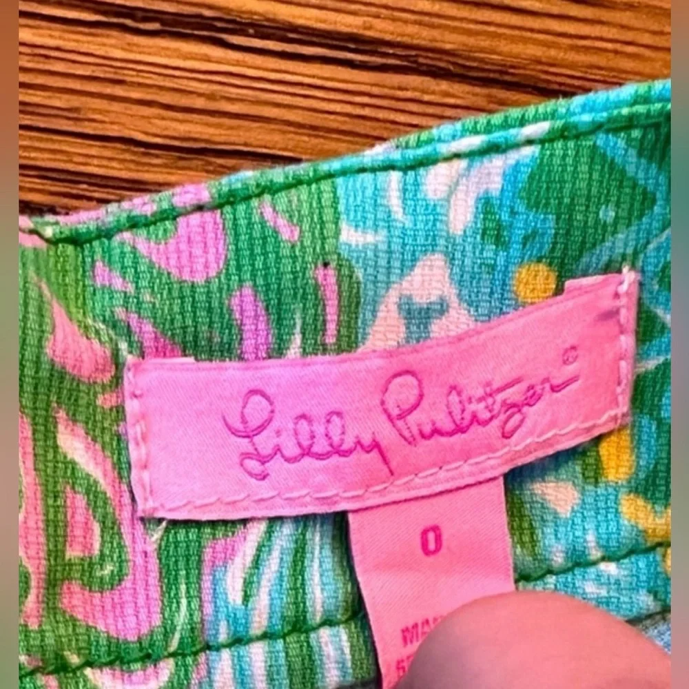 NWOT Vintage Lilly Pulitzer Dobby-Printed Deenie Shorts In Multi Sundance Print - Picture 7 of 17